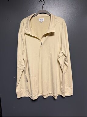 Feat BlanketBlend Quarter Zip Pullover Sweater Cream Beige XL NWT